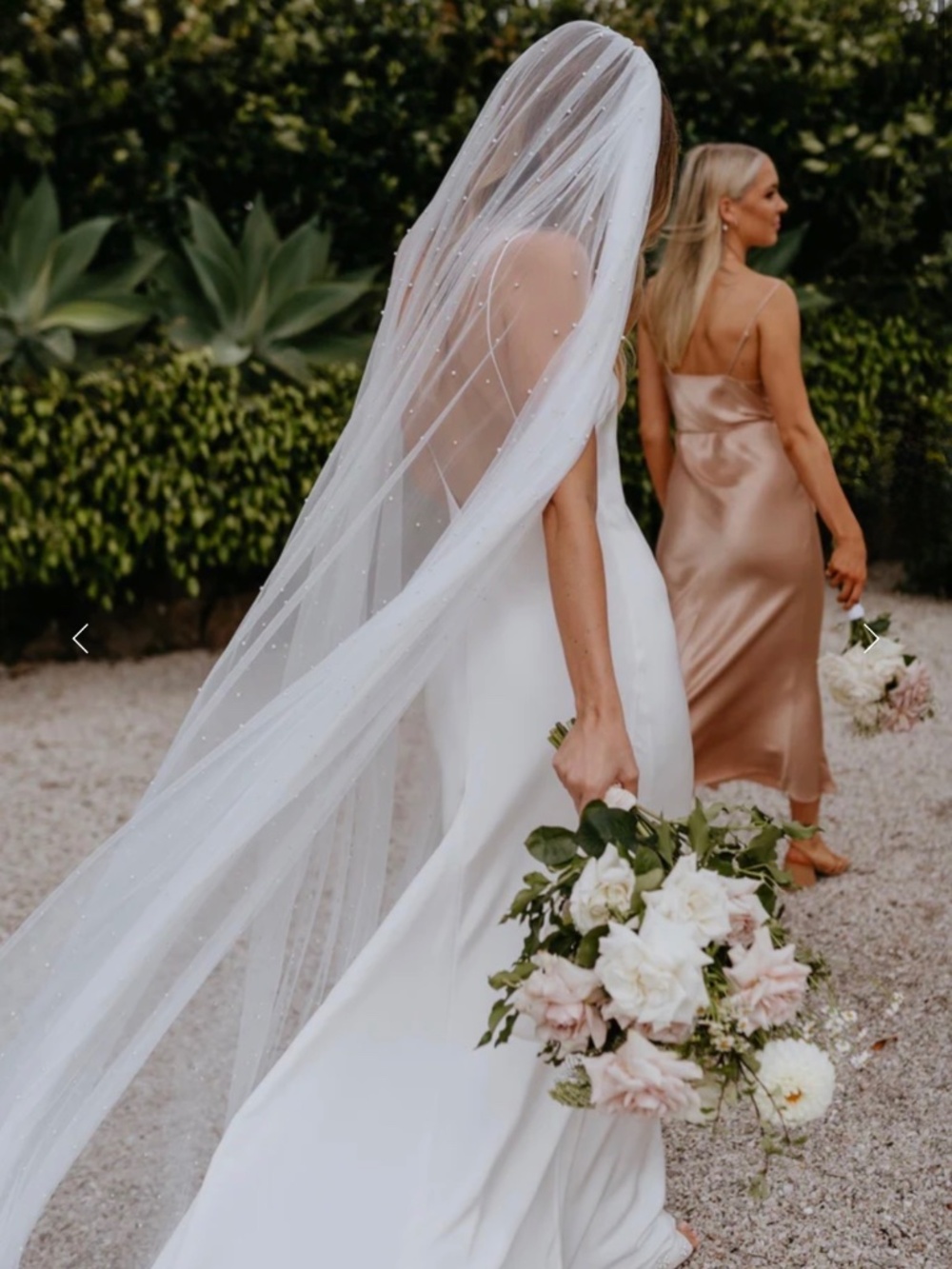 White Cathedral Pearl Wedding Veil